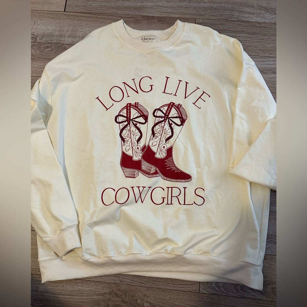 Forever French x Lolo Webb Cream Crewneck Long Sleeve Shirt XX-large NWT